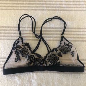 See Thru Lacy Floral Bralette
